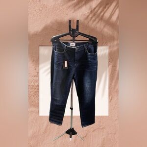 PAIGE Brigitte Boyfriend Skinny Jeans in Deep Indigo